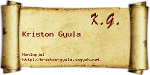 Kriston Gyula névjegykártya